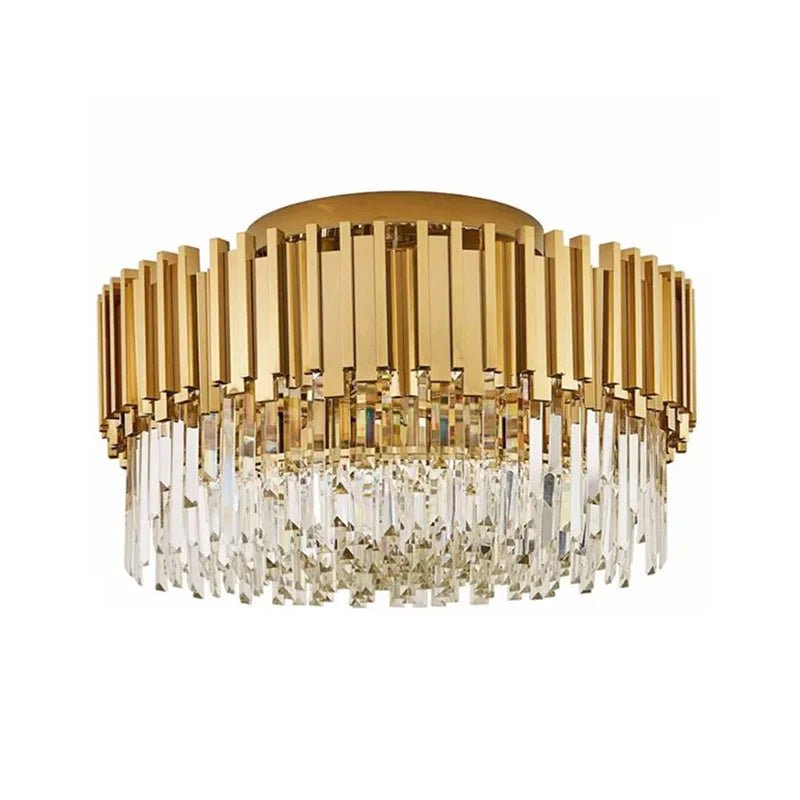 Colonnade Semi-Flushmount Round Crystal Chandelier