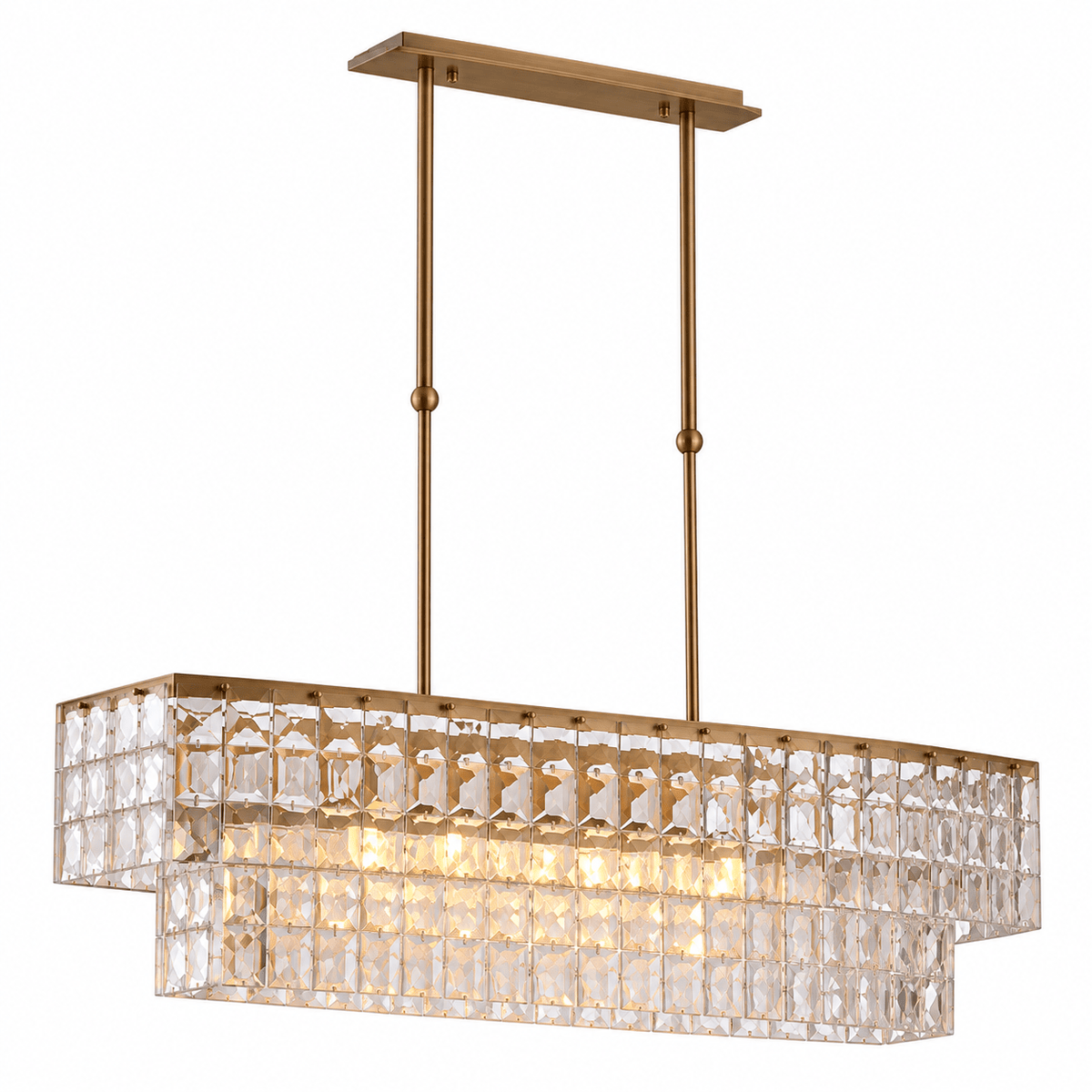 Dante Odeon 2-Tier Rectangle Crystal Chandelier