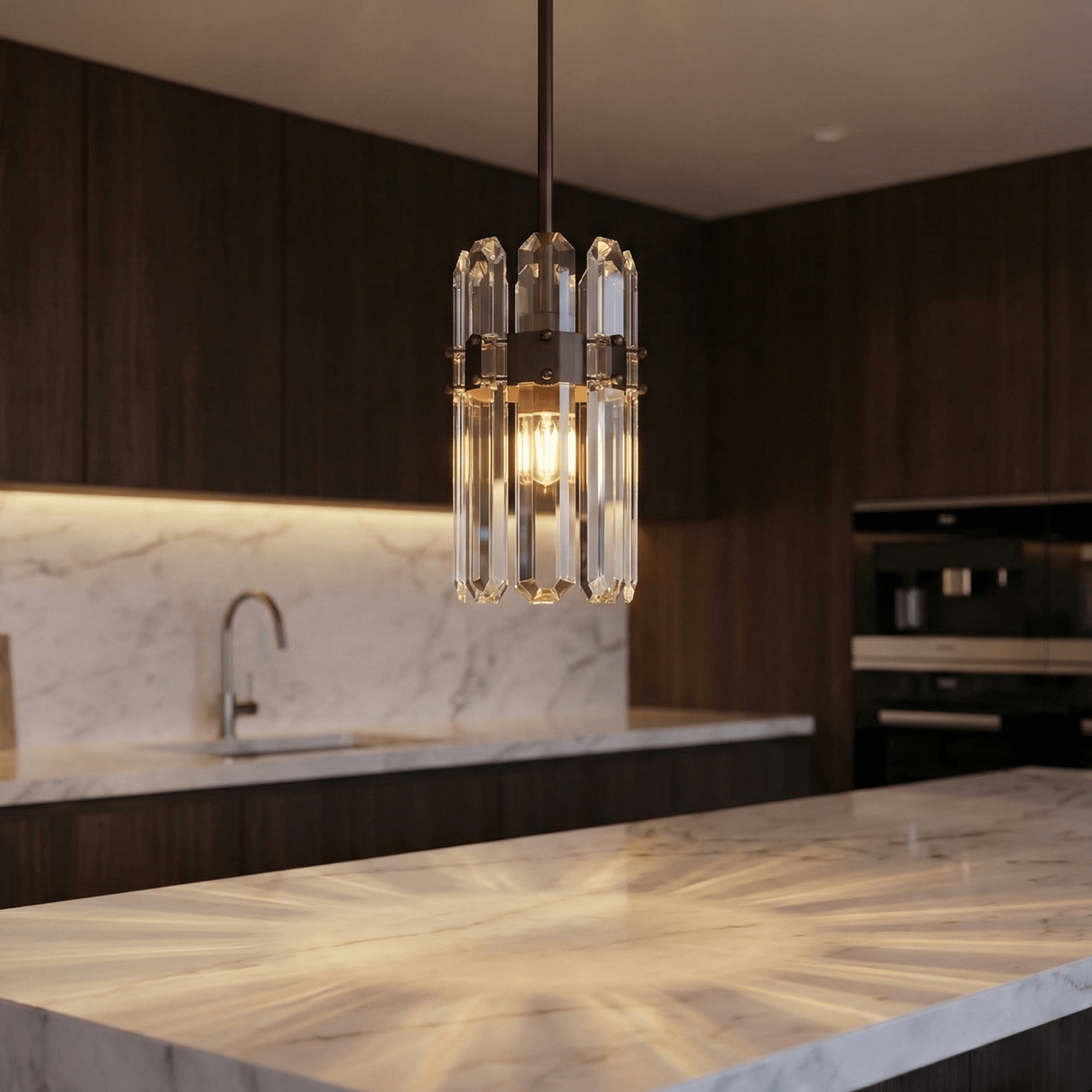 Ruby Crystal Pendant Kitchen Island Light - Pendant