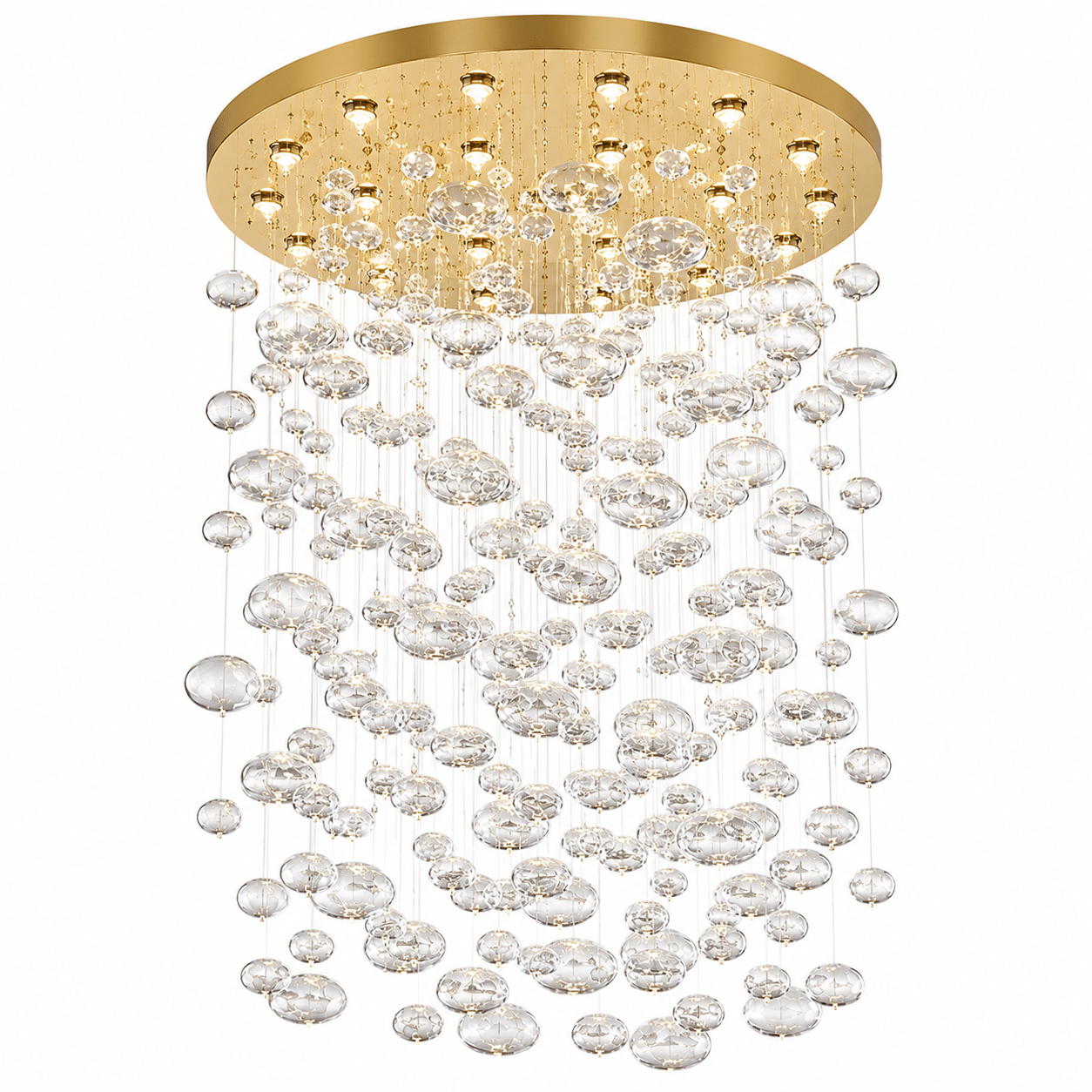 60"W Fountaine Large Round Bubble Glass Globe Chandelier