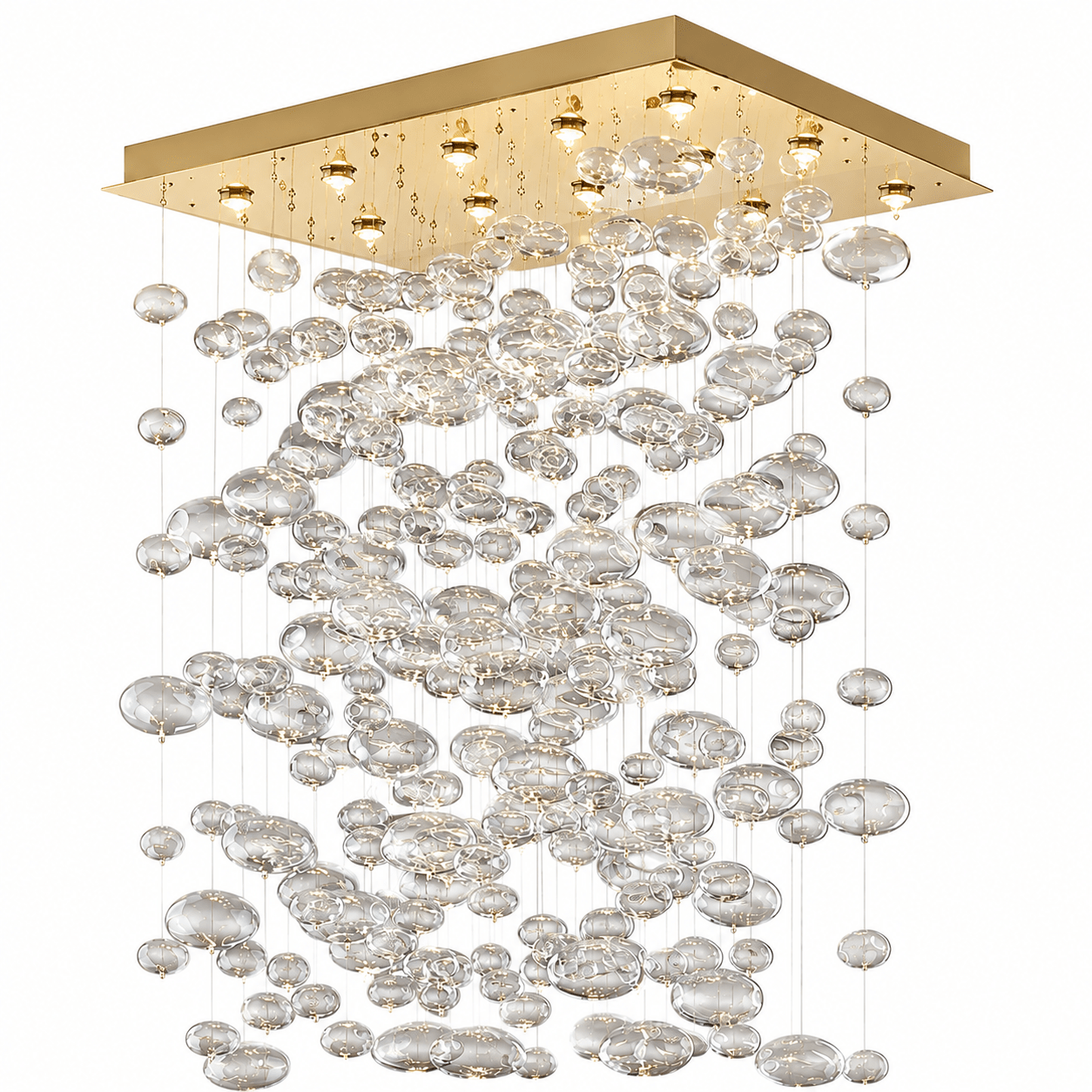 Fountaine Rectangle Bubble Glass Globe Chandelier