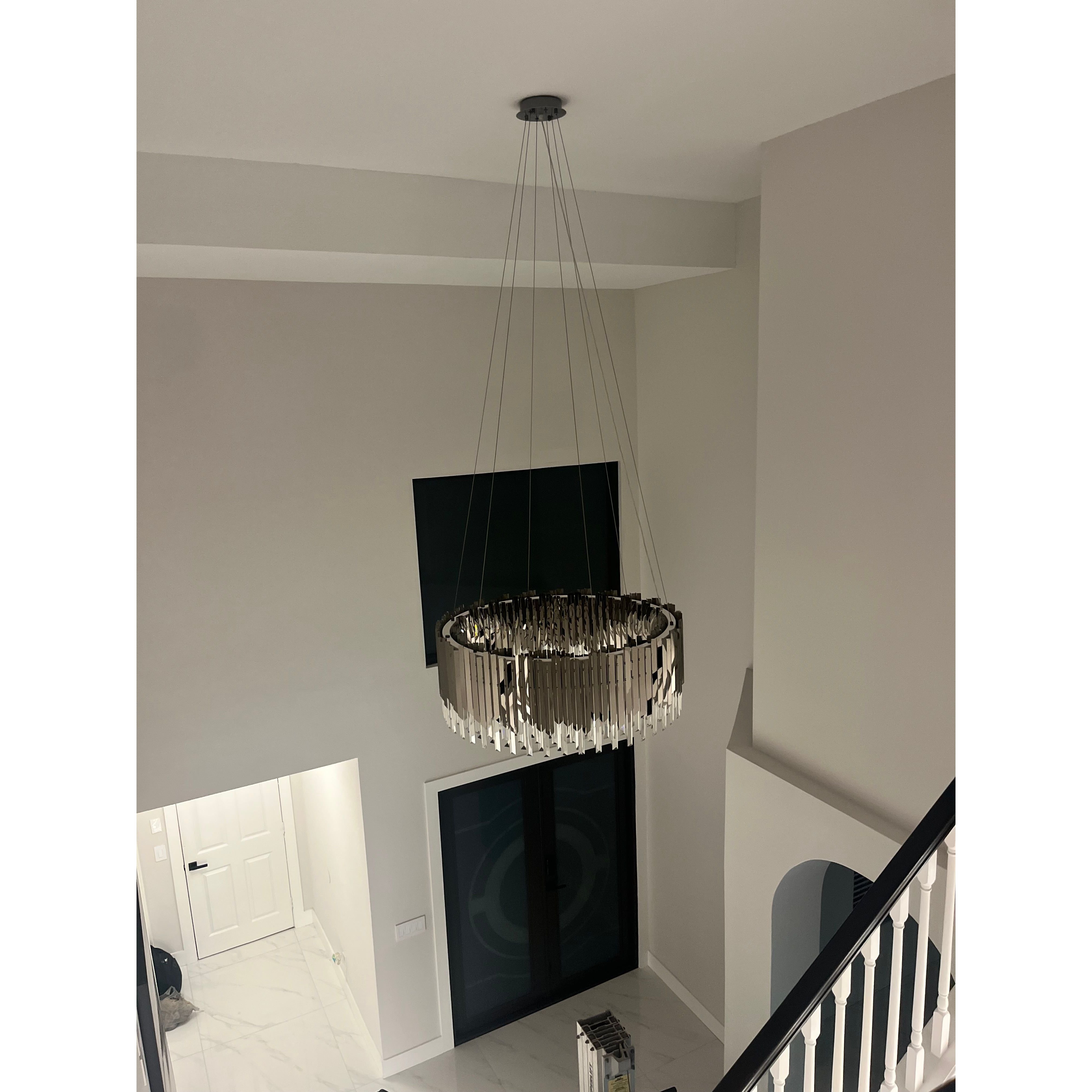 Arrows Steel Crystal Chandelier Round - Italian Concept