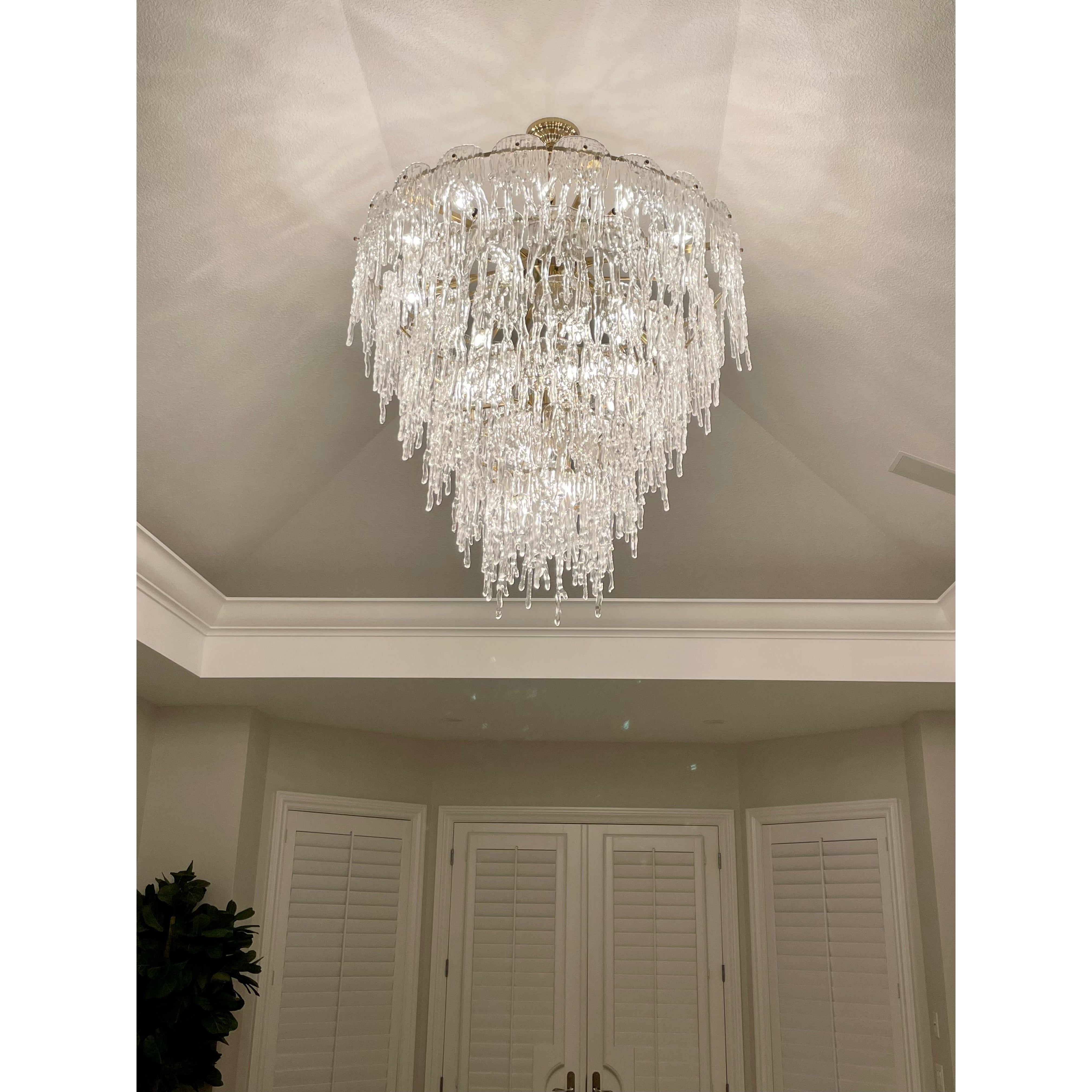 Aletta Melting Drop Crystal Glass Chandelier - Italian Concept