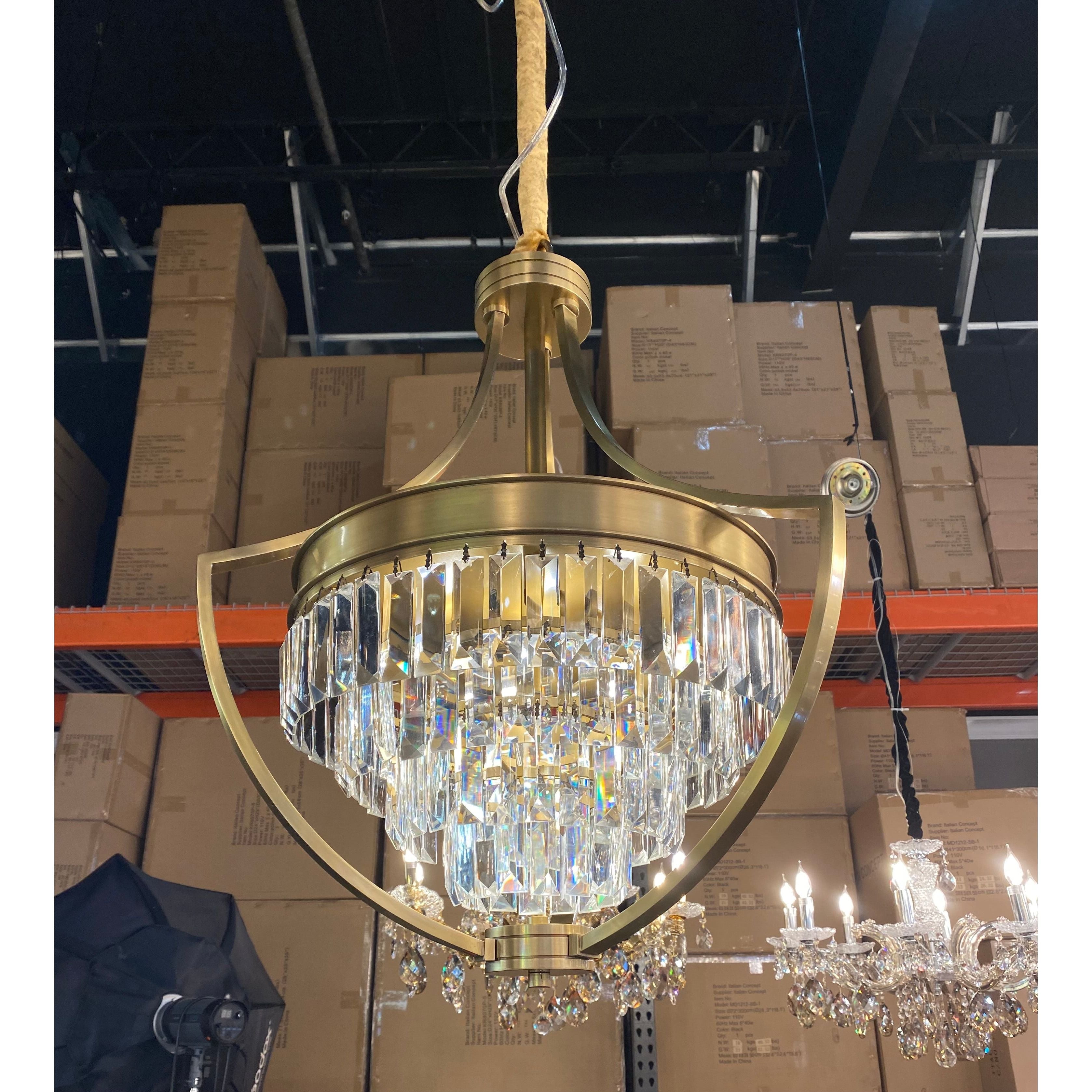 Louvre Empire 3-Tier Odeon Fringe Crystal Chandelier