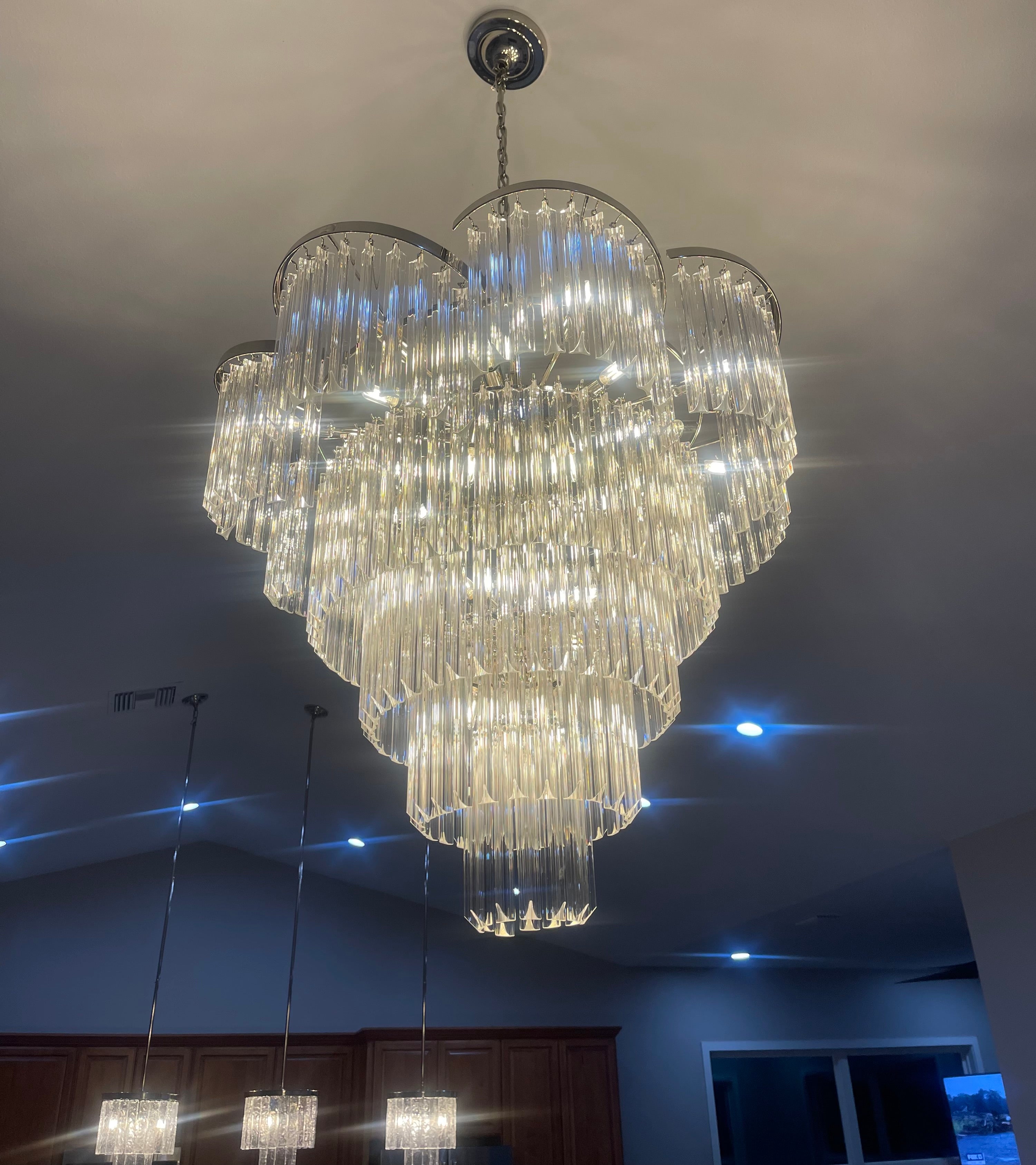 Twin Palms Round Crystal Chandelier - Italian Concept