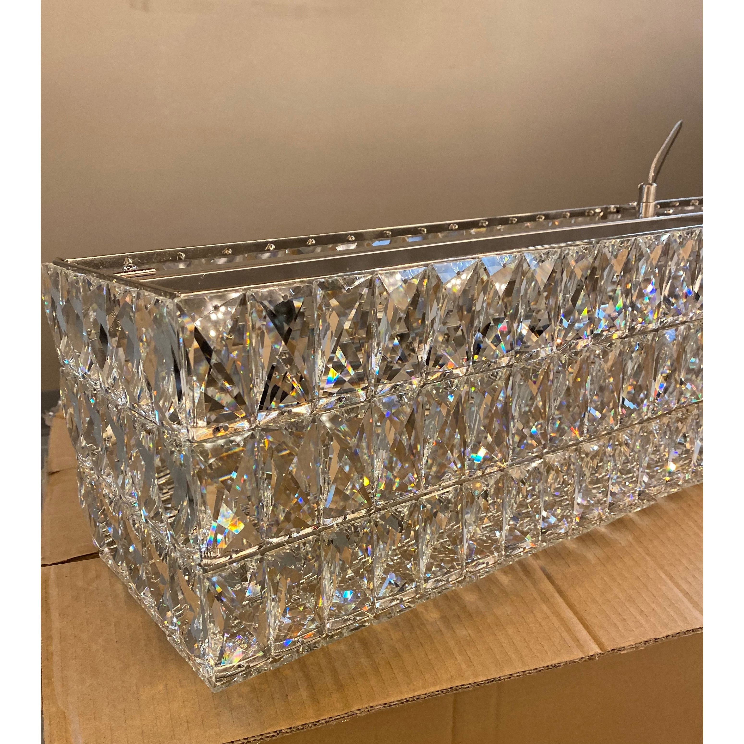 Mia Rectangular 3-Tier Crystal Chandelier