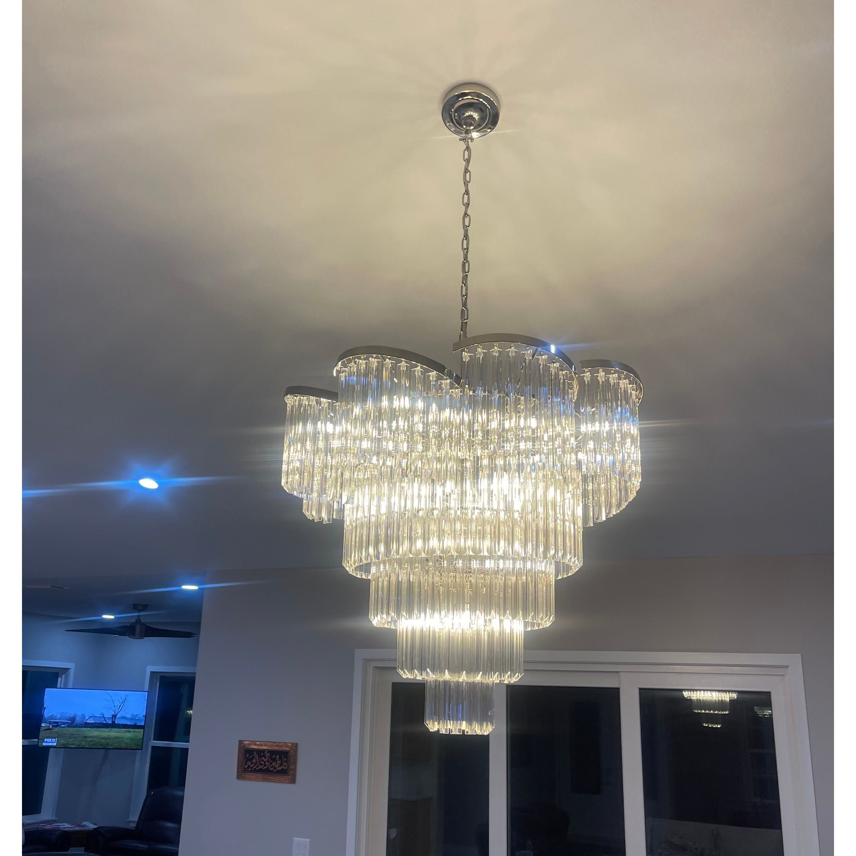 Twin Palms Round Crystal Chandelier - Italian Concept