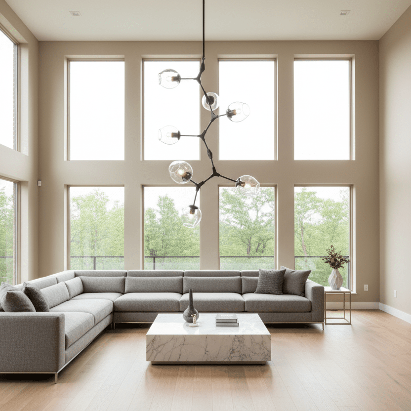 Matte Black Clear Glass - Double-Height Living