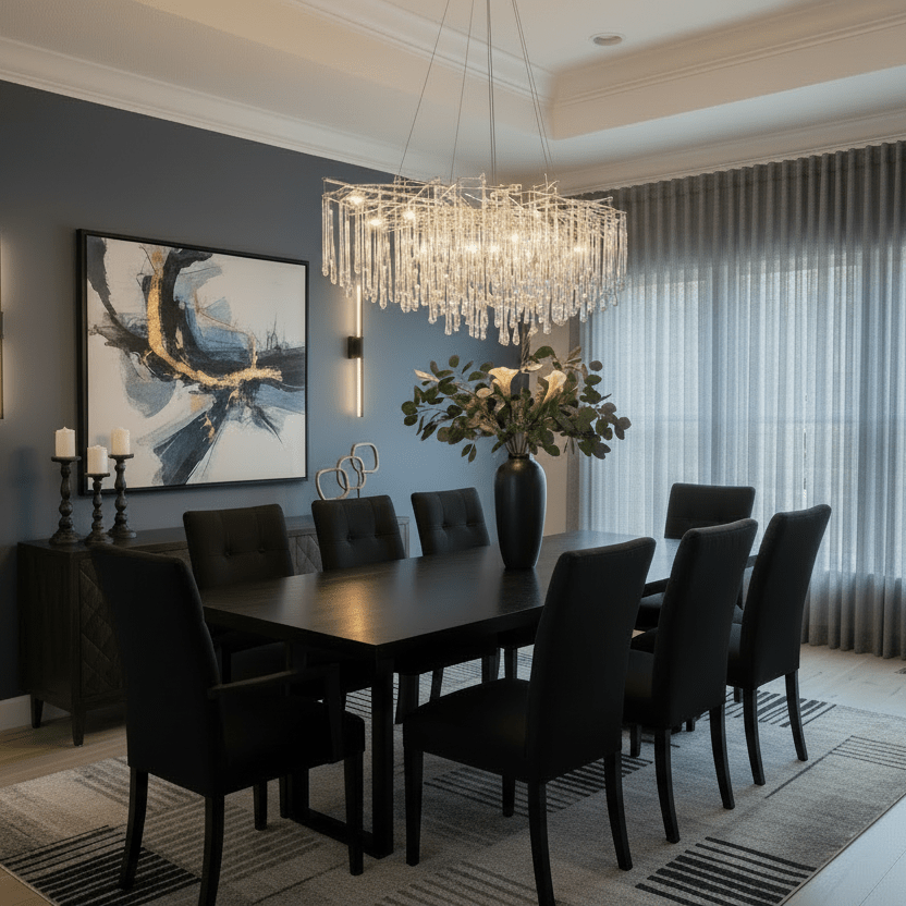 Lukas Oval Branching Brass Linear Teardrop Chandelier - Chandelier