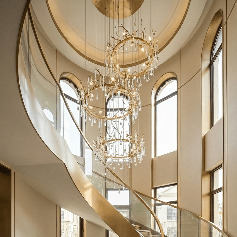 Livio Halo Branching Round Teardrop Chandelier - Chandelier