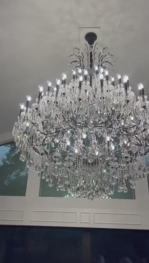 50 Light Maria Theresa Chandelier In High Ceiling Room