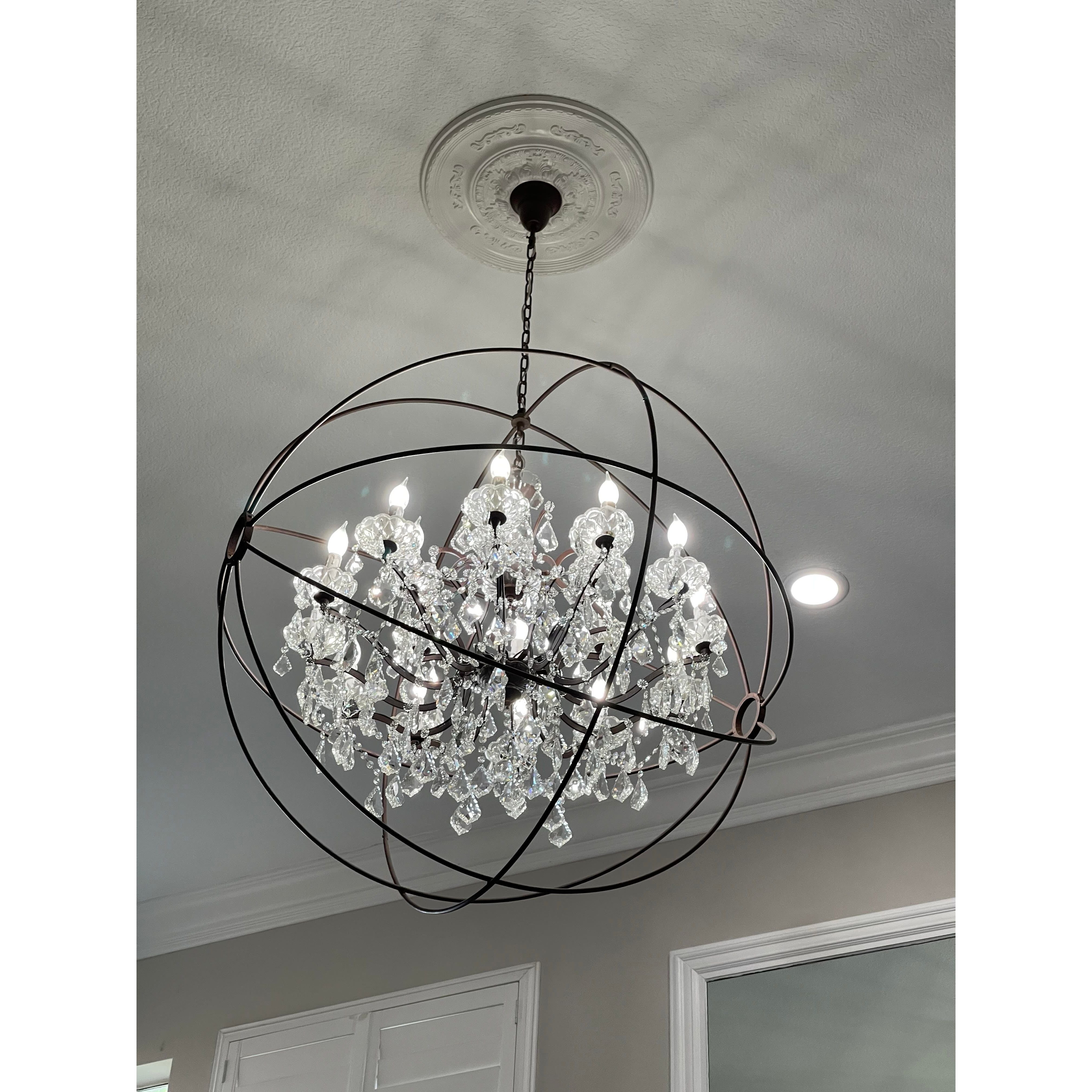 Orb chandelier with deals crystals