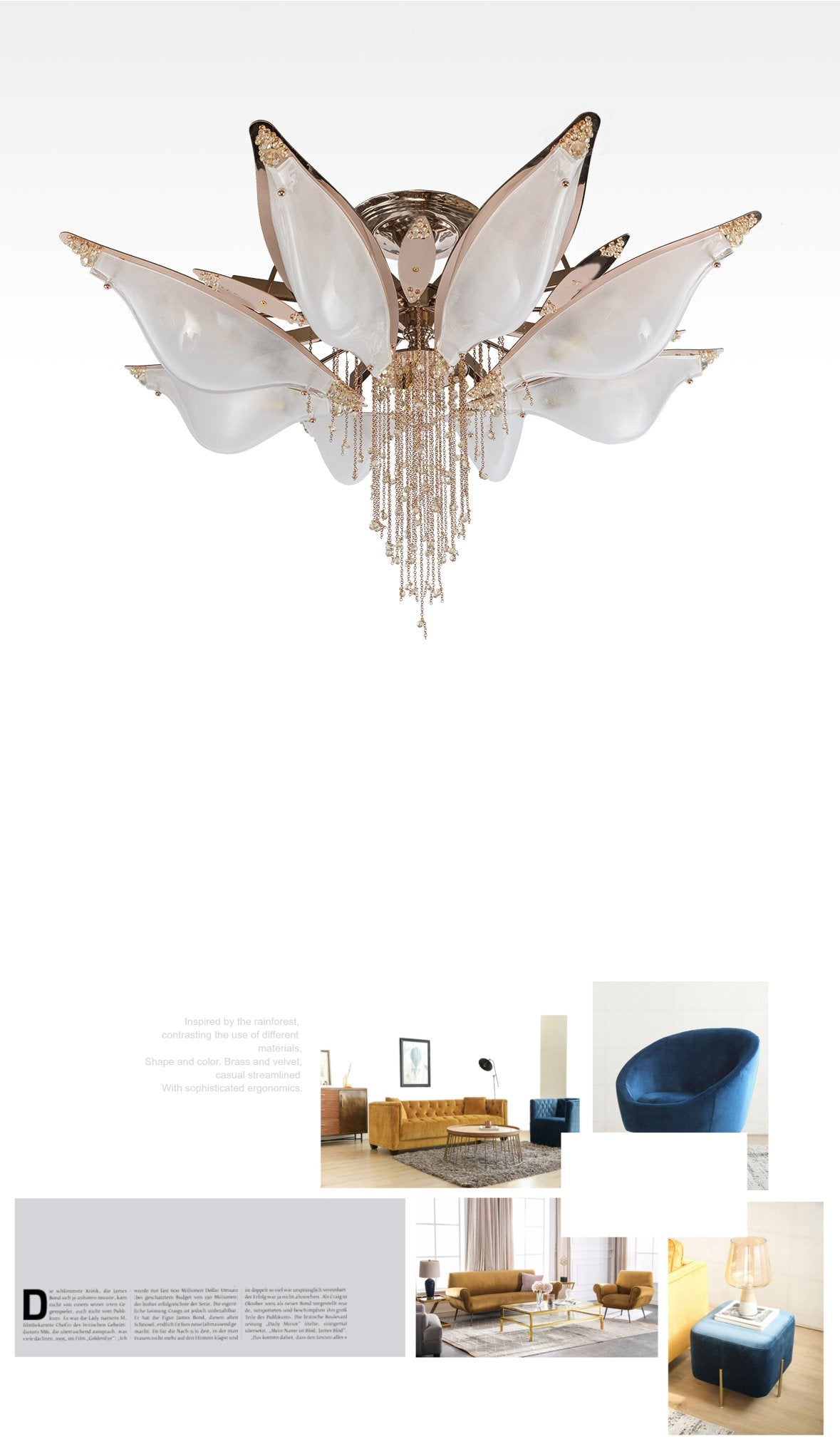 Aria Open-Flower Crystal Murano Flushmount Chandelier - Italian Concept - 