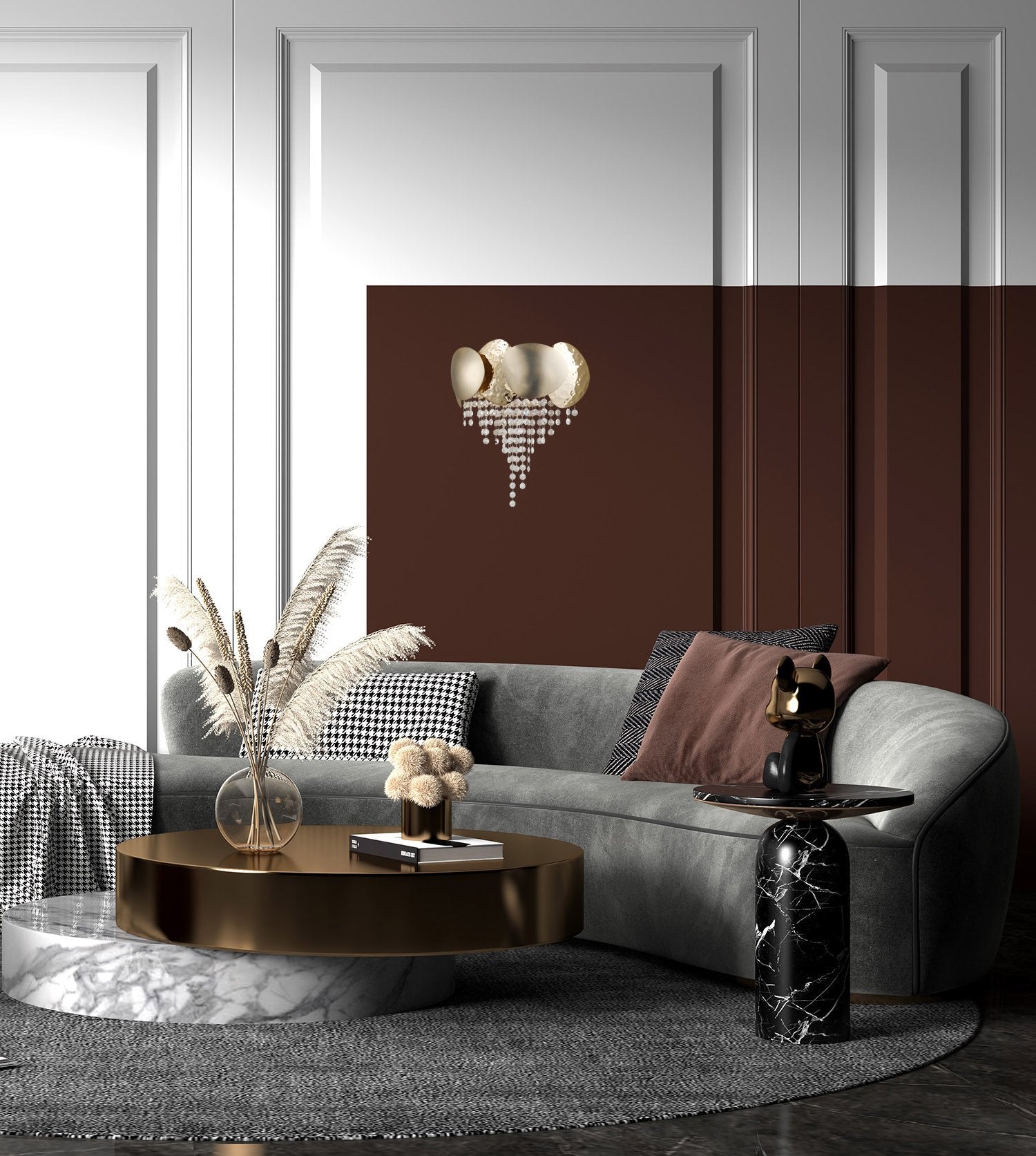 Amadeo Brass Crystal Sconce - Italian Concept - 