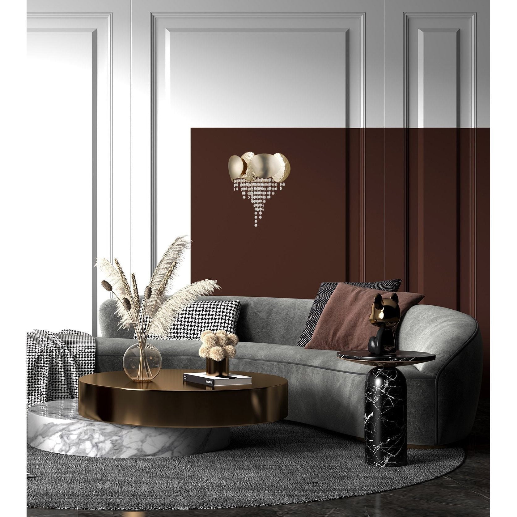 Amadeo Brass Crystal Sconce - Italian Concept - 