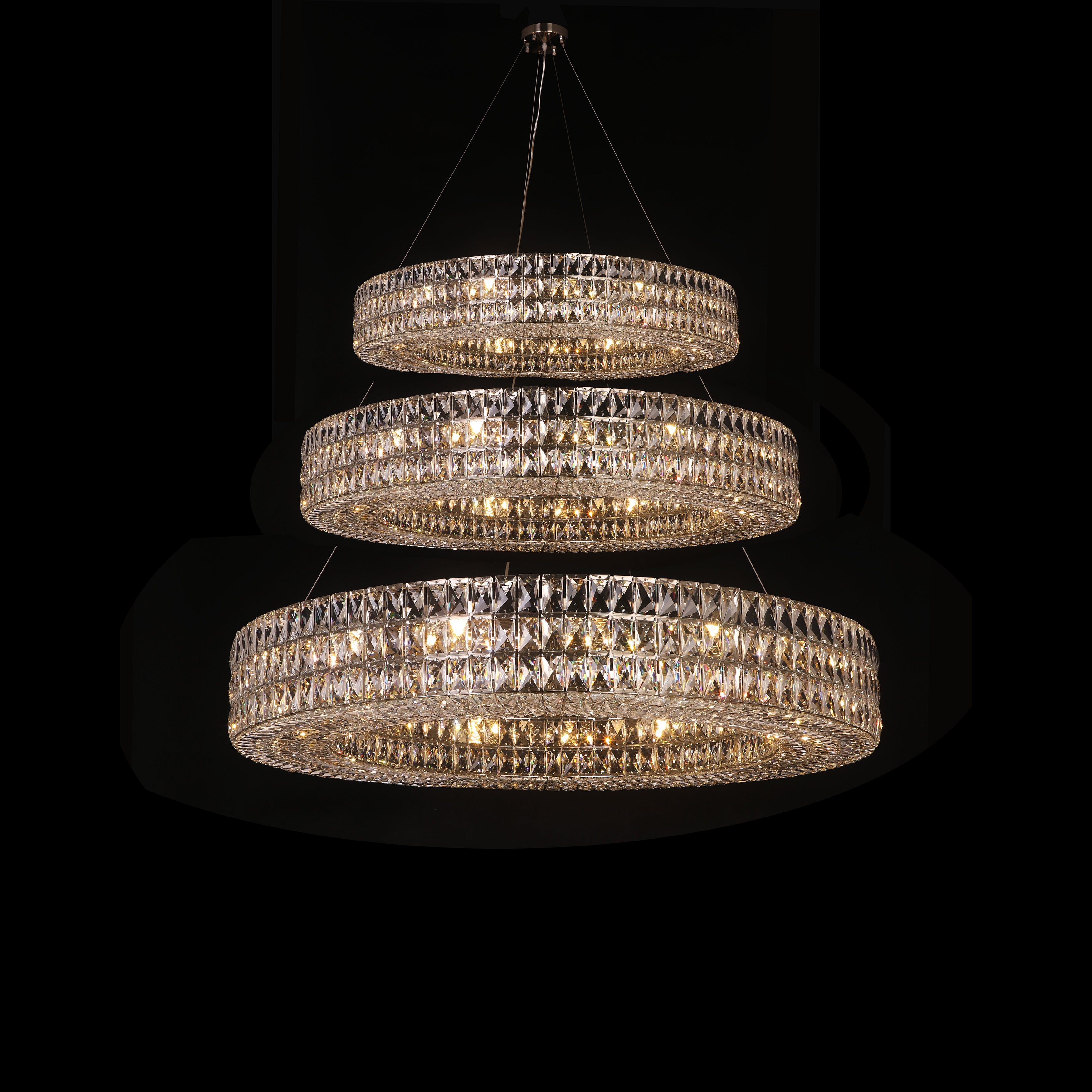 Mia Round Crystal Multi-Ring Chandelier - Italian Concept - 