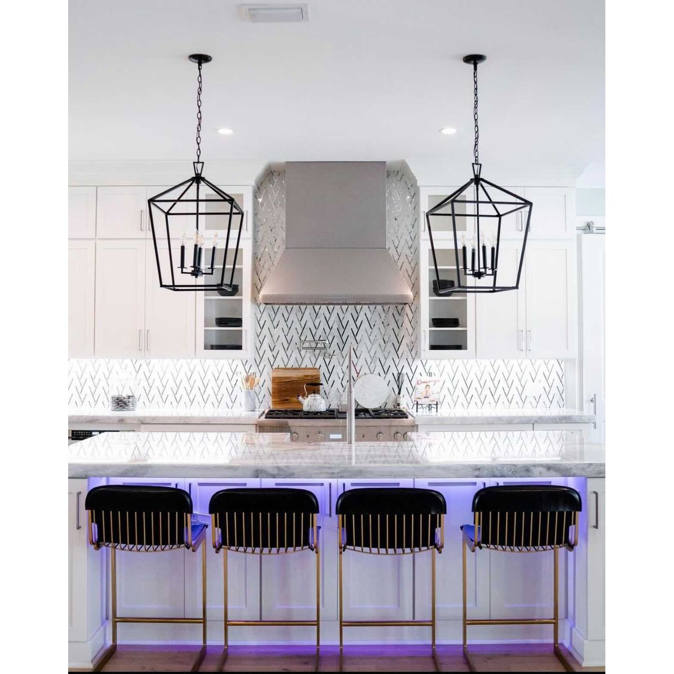 Chris Graff 4 - Light 12"W Lantern Geometric Chandelier - Italian Concept - 