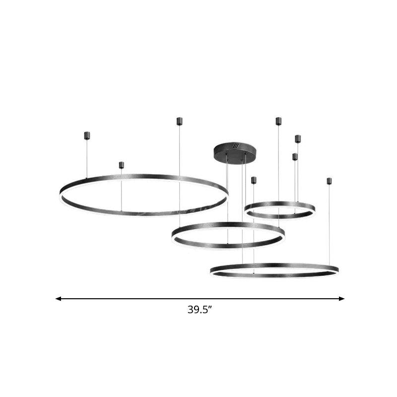 Liana Round 4-Ring Cascade LED Chandelier - Italian Concept - 