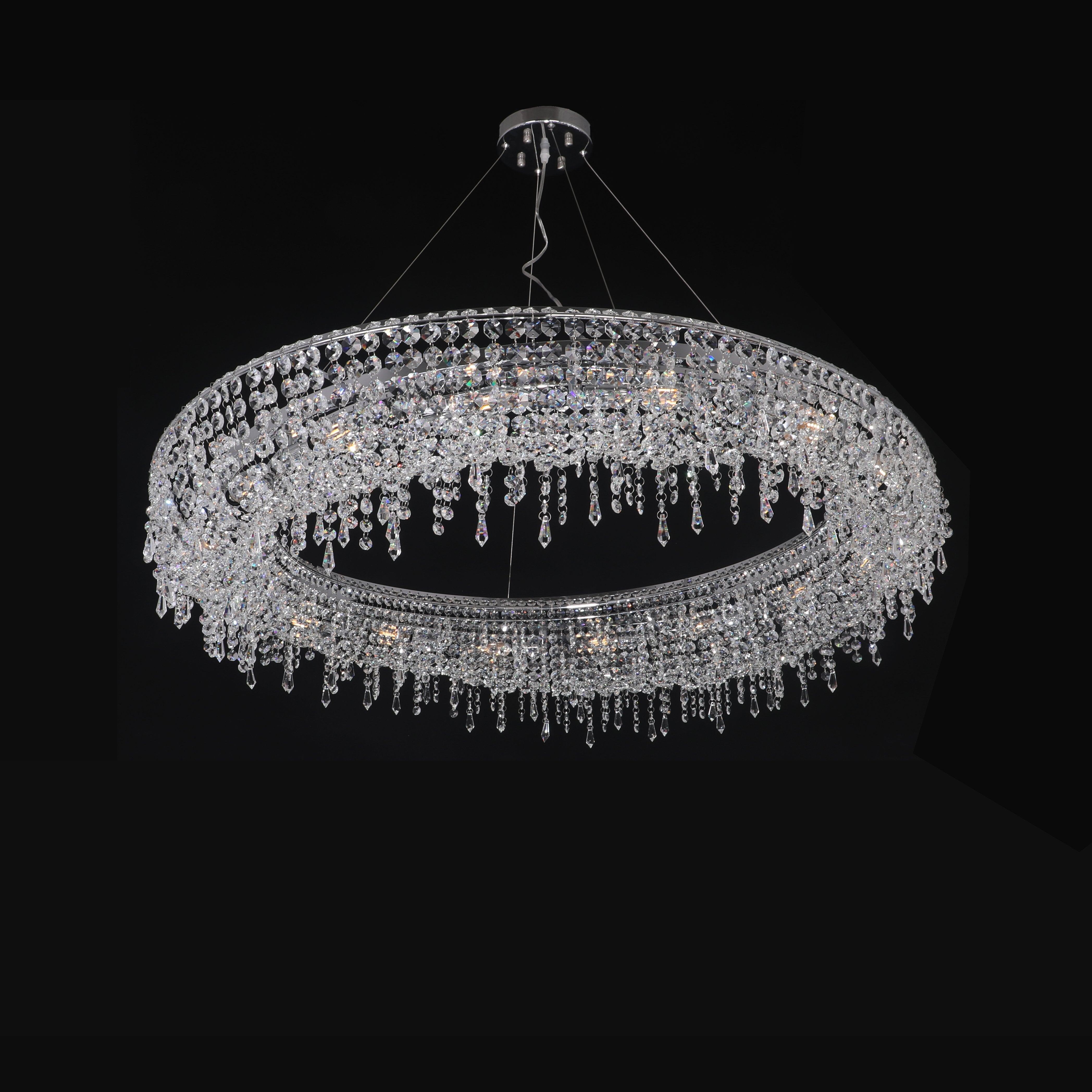 Lucid Halo Round Crystal Ring Chandelier - Italian Concept