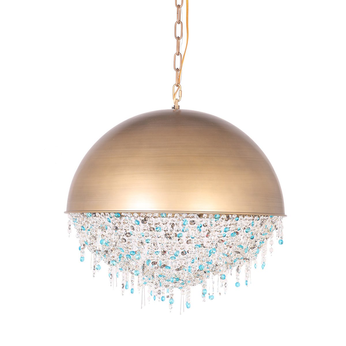 Luna Metal Half-Dome Crystal Pendant Light - Italian Concept