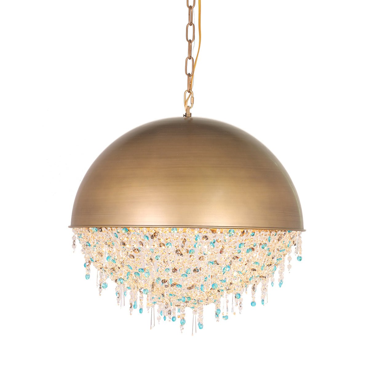 Luna Metal Half-Dome Crystal Pendant Light - Italian Concept