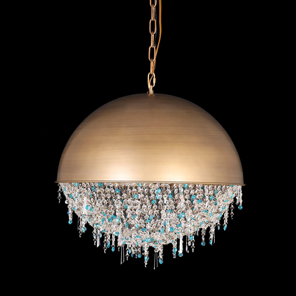 Luna Metal Half-Dome Crystal Pendant Light - Italian Concept