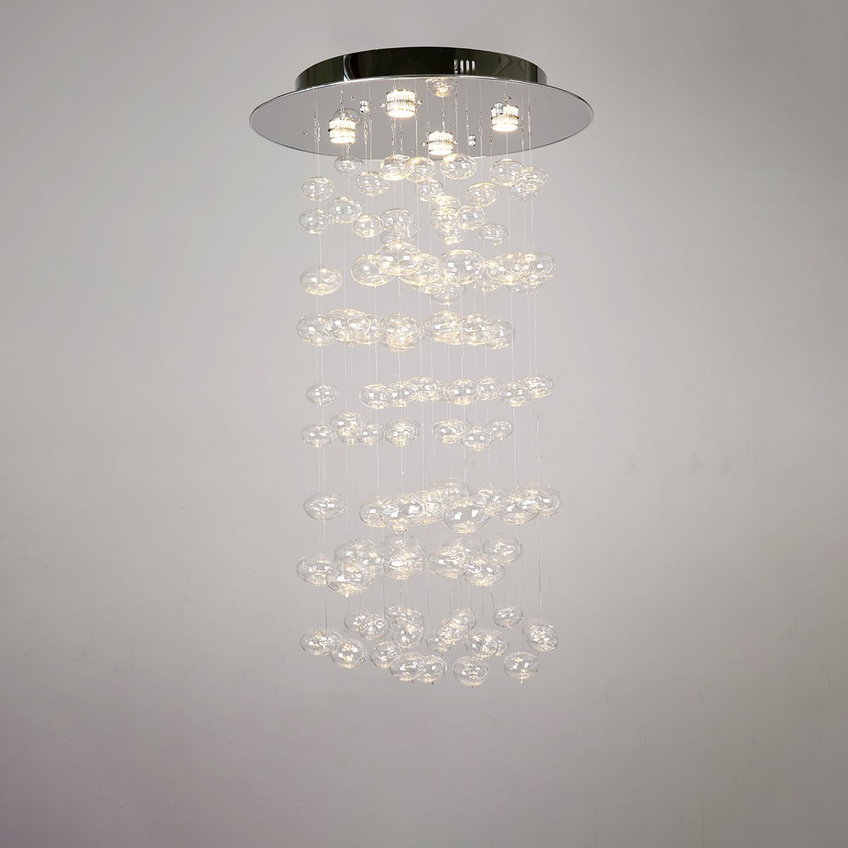 Fountaine Round Waterfall Glass Globe / Bubble Chandelier - Italian Concept