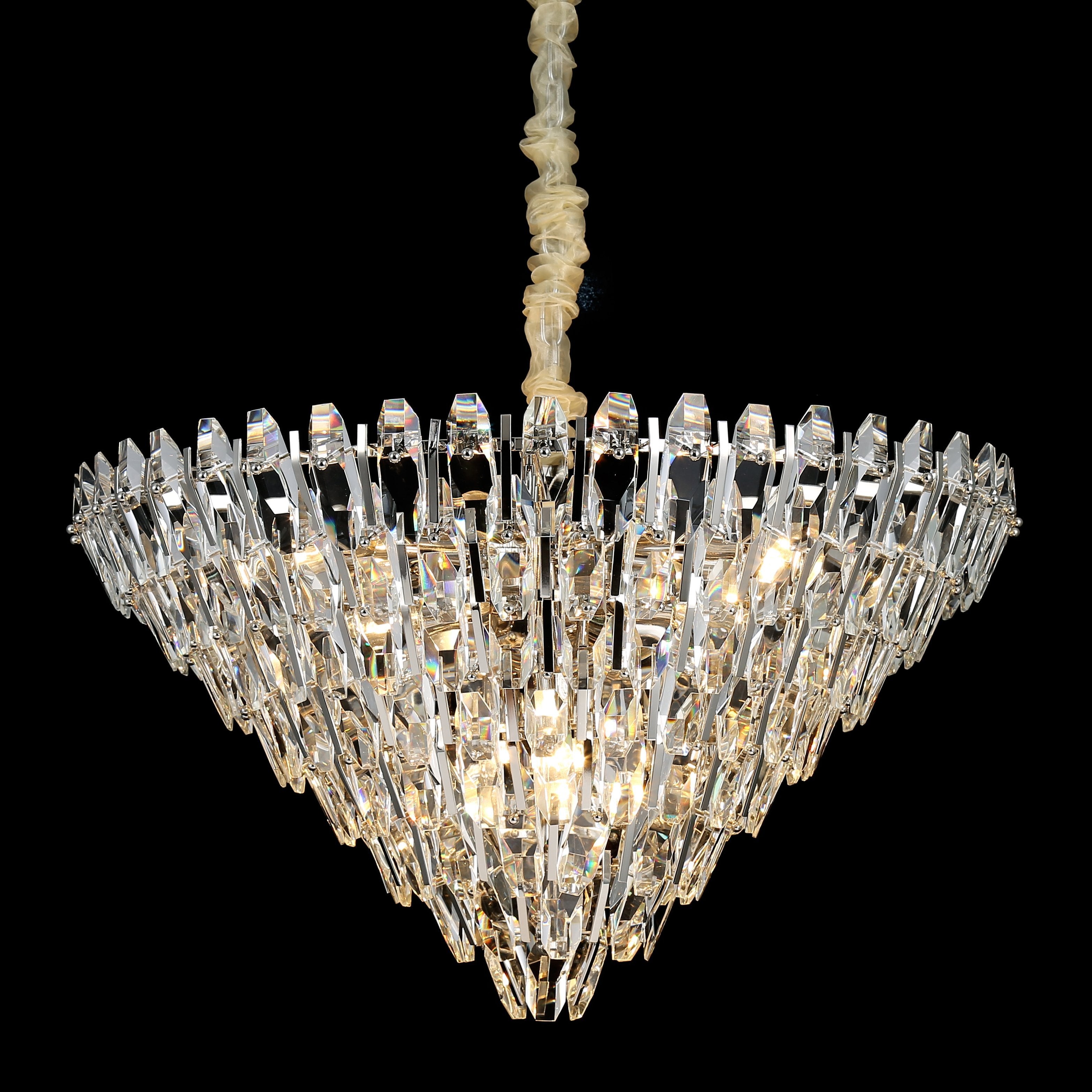 Sol Round Odeon Crystal Tiered Chandelier - Italian Concept