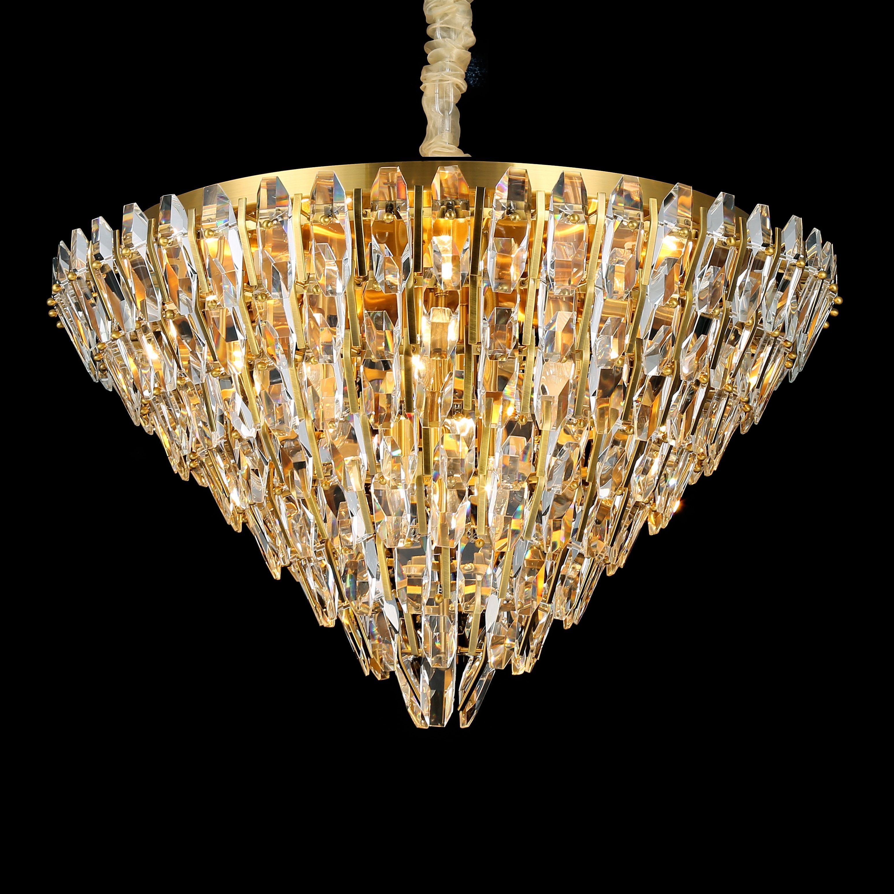 Sol Round Odeon Crystal Tiered Chandelier - Italian Concept
