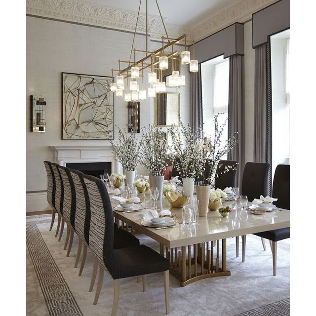 Laura Glass Shade Transitional Rectangular Chandelier - Italian Concept