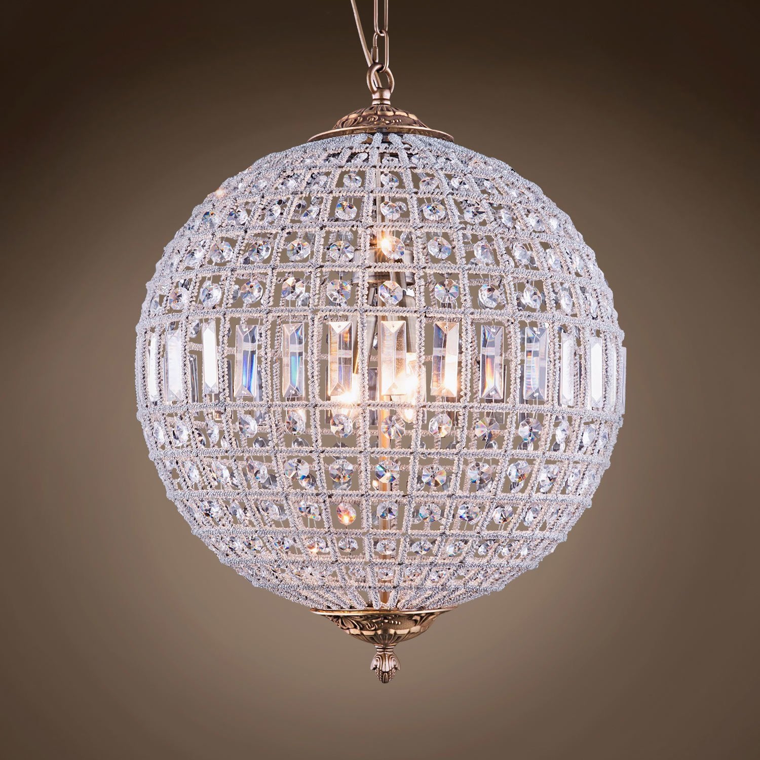 French Empire Round Sphere Crystal Chandelier - Italian Concept