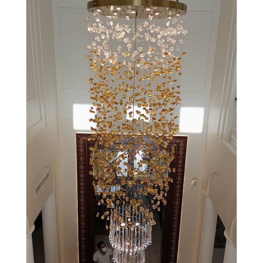 Rainfall Glass Gem Stone Chandelier - Italian Concept