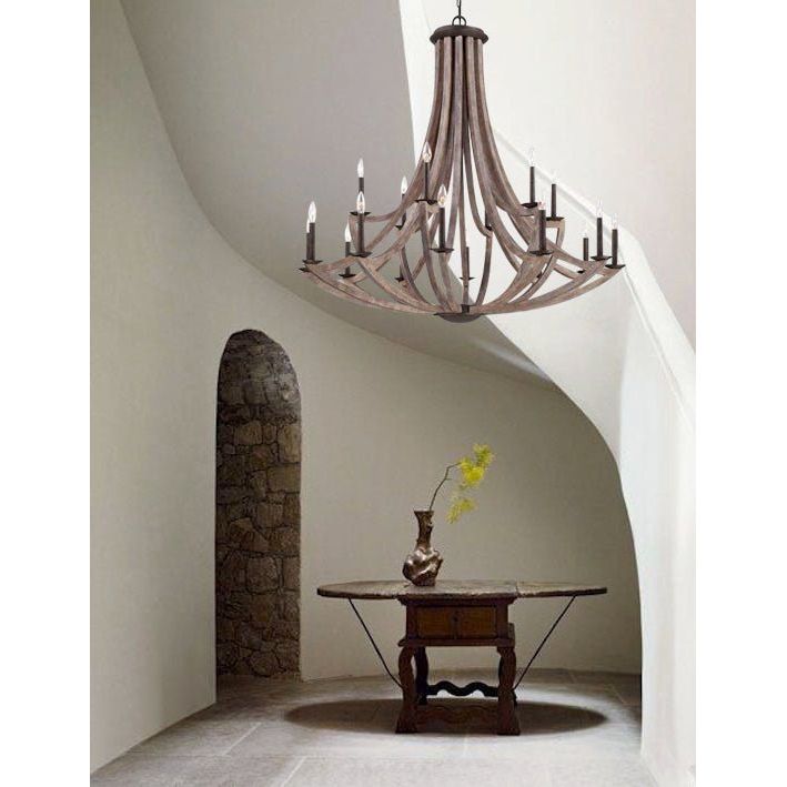 Osteria 48"W Reclaimed Wood Chandelier - Italian Concept