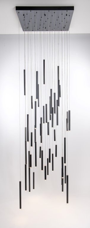 Bellini Square Two-Tone Tubular Pendant Light Chandelier - Italian Concept - 