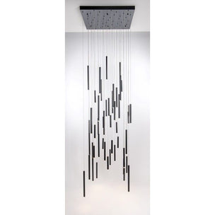 Bellini Square Two-Tone Tubular Pendant Light Chandelier - Italian Concept - 