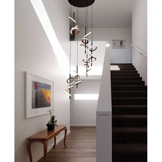 Abear Cluster LED Rings Pendant Chandelier - Italian Concept - Size