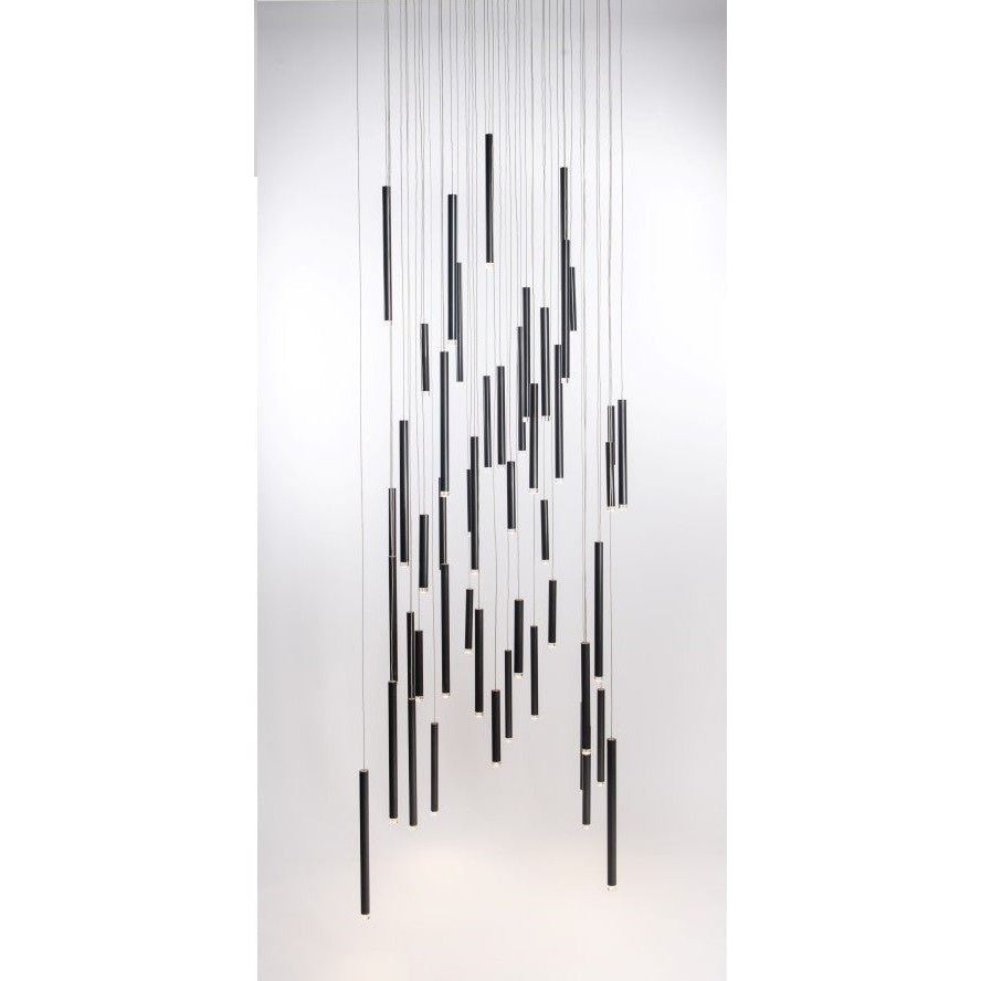 Bellini Square Tri-Tone Tubular Pendant Light Chandelier - Italian Concept - 