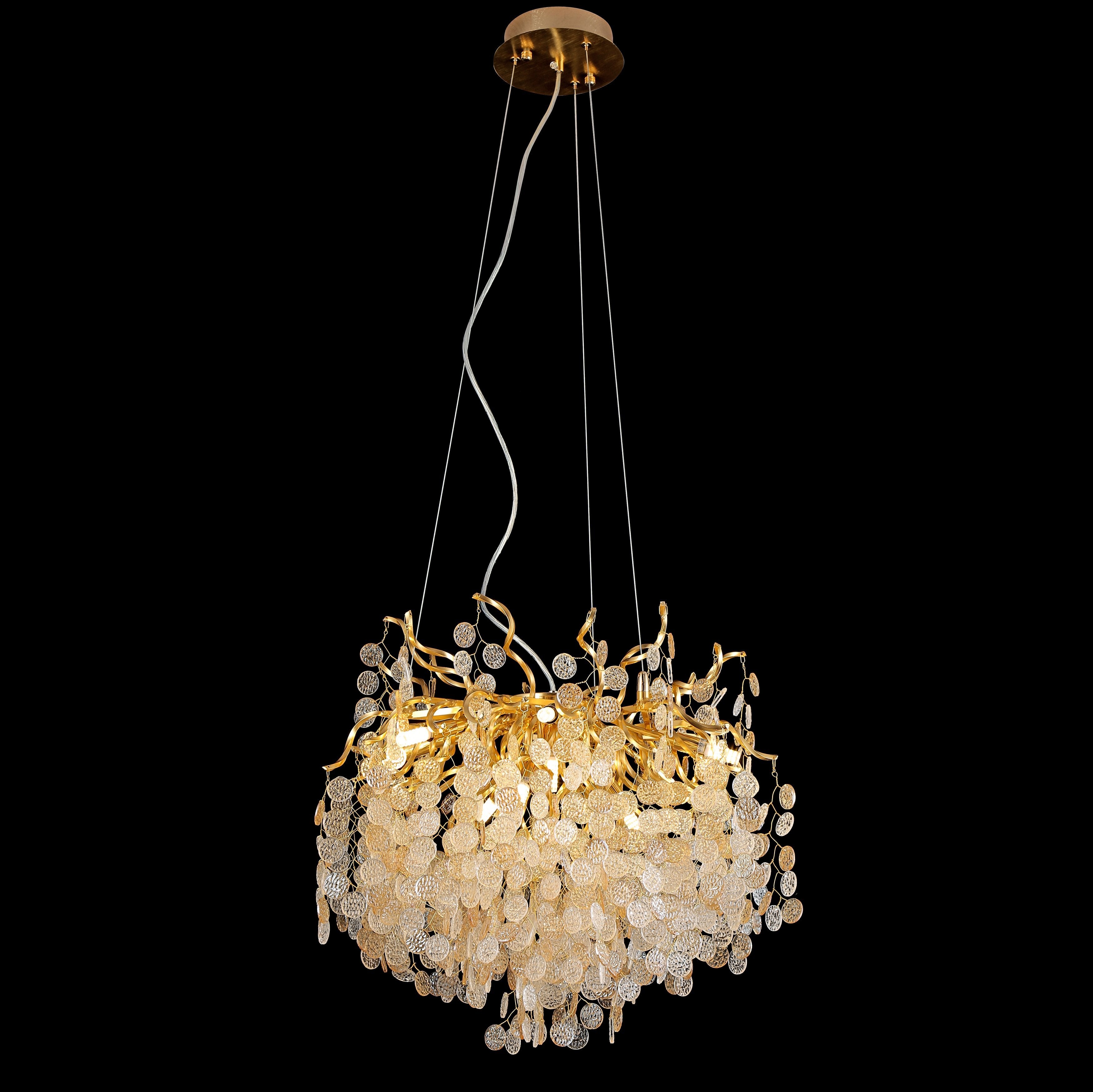 Quatre Organic Branching Round Penny Chandelier - Italian Concept