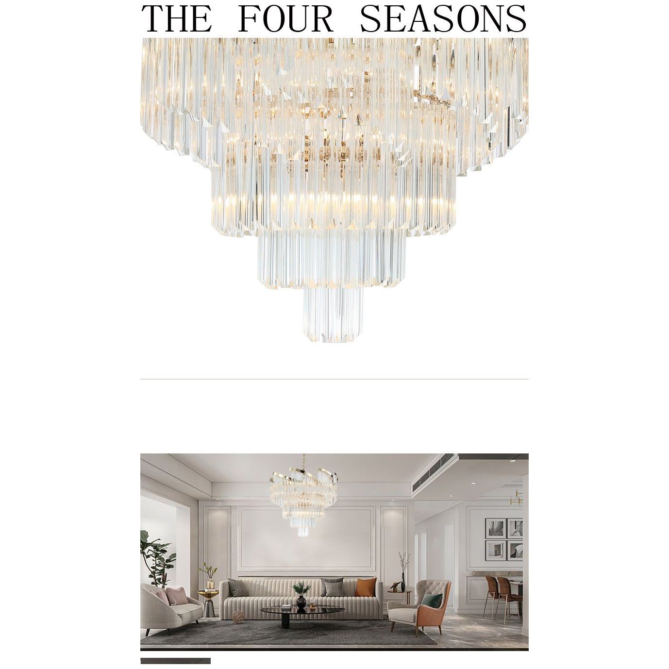 Twin Palms Round Crystal Chandelier - Italian Concept