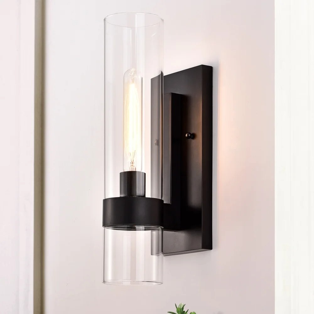 Armature Cylinder Clear Glass Wall Sconce - Italian Concept - 