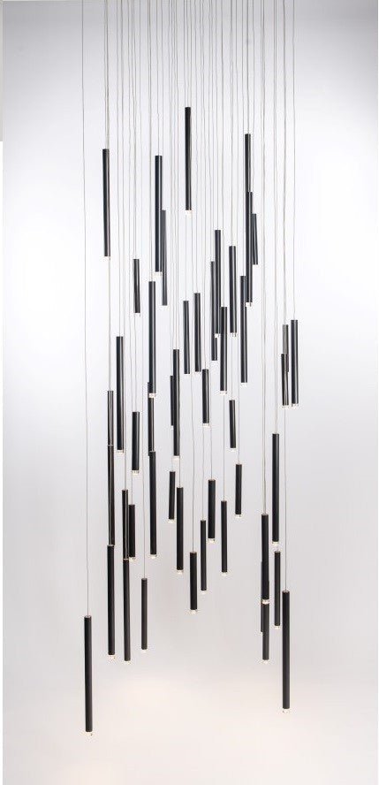 Bellini Rectangular Two-Tone Tubular Pendant Light Chandelier - Italian Concept - 