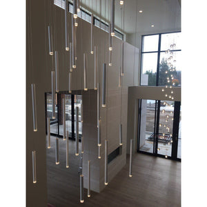 Bellini Rectangular Tri-Tone Tubular Chandelier