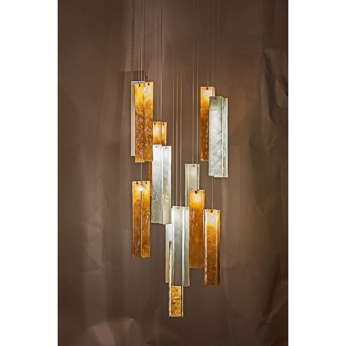 Rain Round Cluster Glass tile Pendant Chandelier - Italian Concept - 