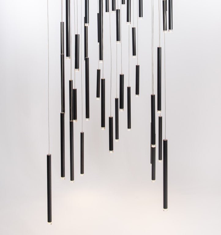 Bellini Square Two-Tone Tubular Pendant Light Chandelier - Italian Concept - 