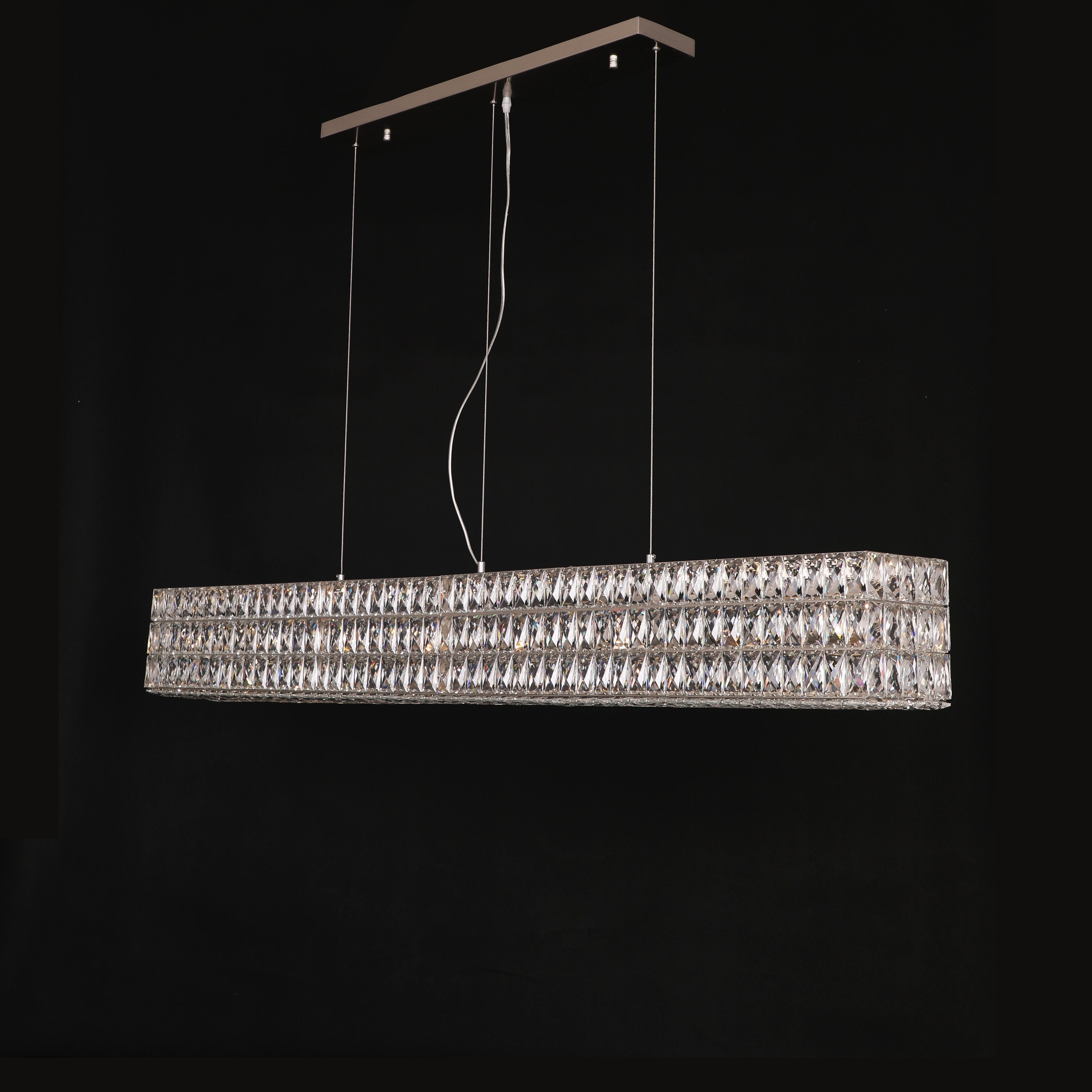 Mia Rectangular 3-Tier Crystal Chandelier