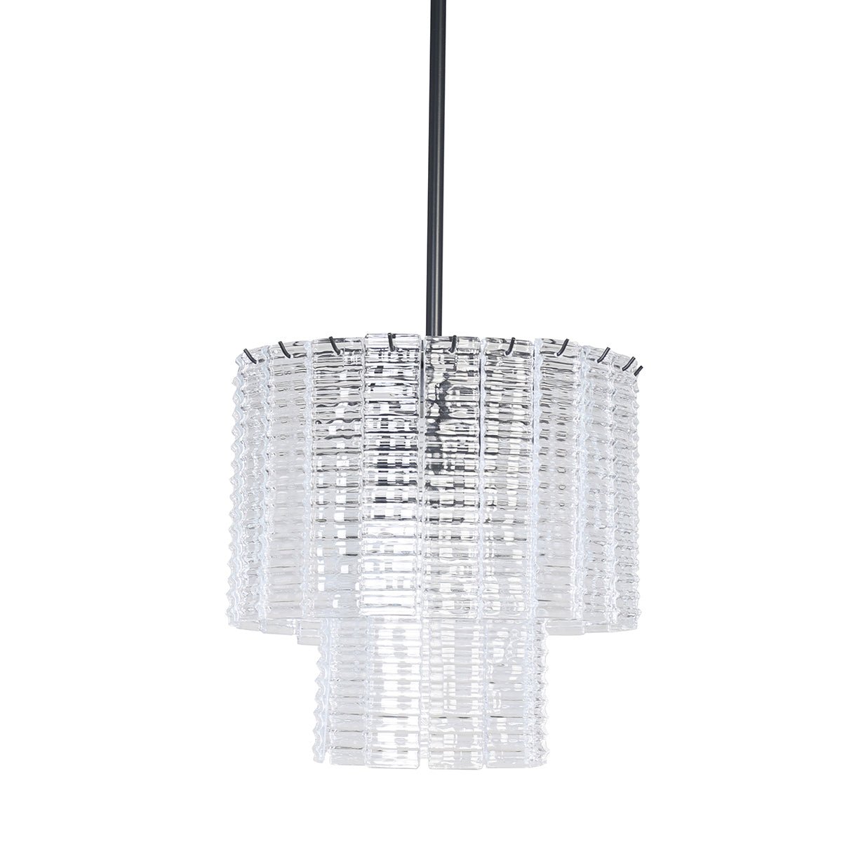 Cuirass Round Ribbed Glass Tile Chandelier Collection - Italian Concept - 
