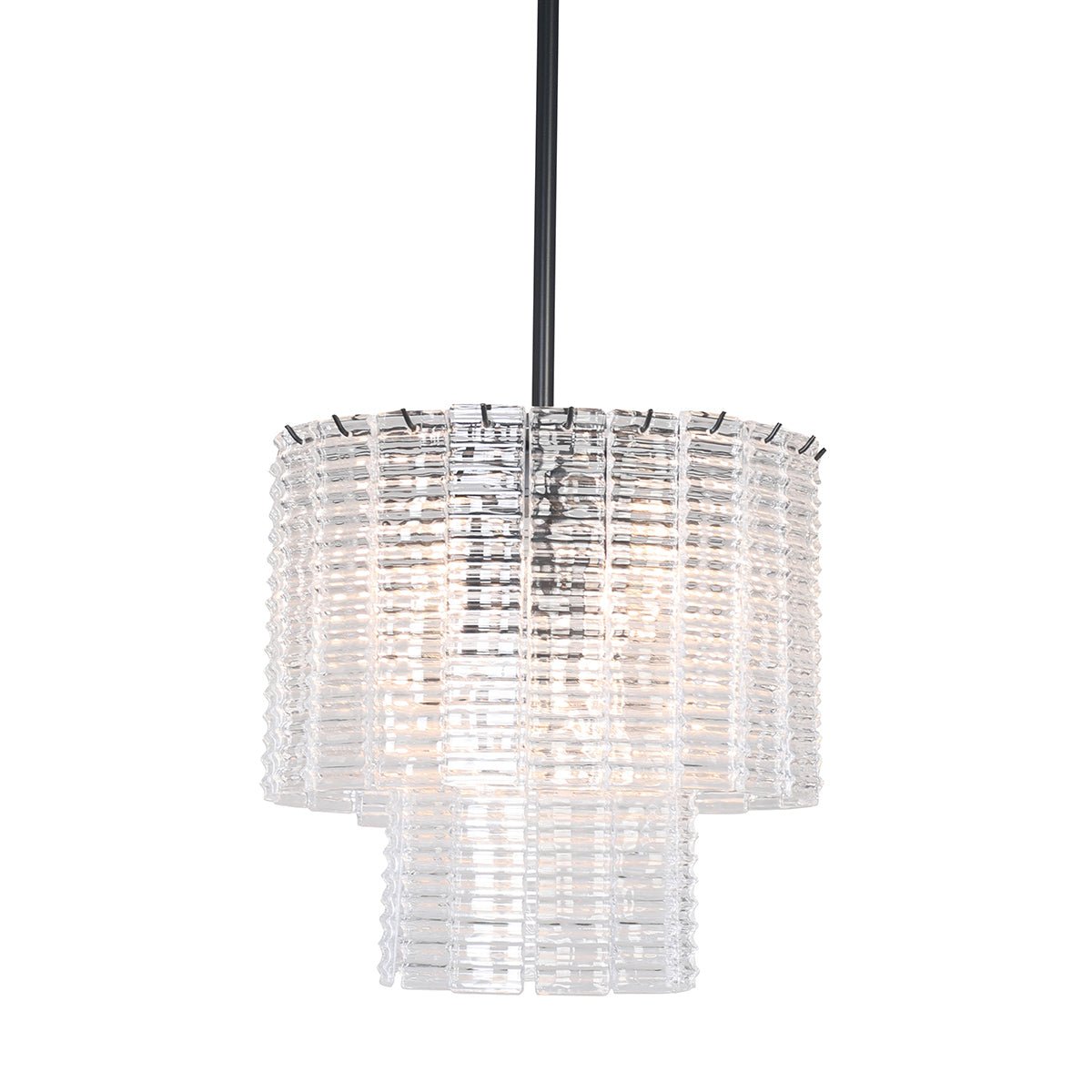 Cuirass Round Ribbed Glass Tile Chandelier Collection - Italian Concept - 