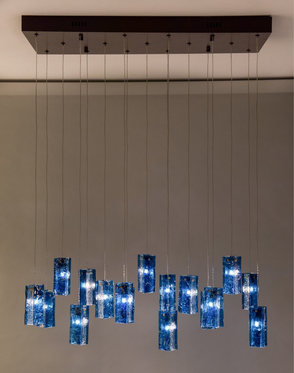 Rain Square Cluster Glass tile Pendant Chandelier - Italian Concept - 