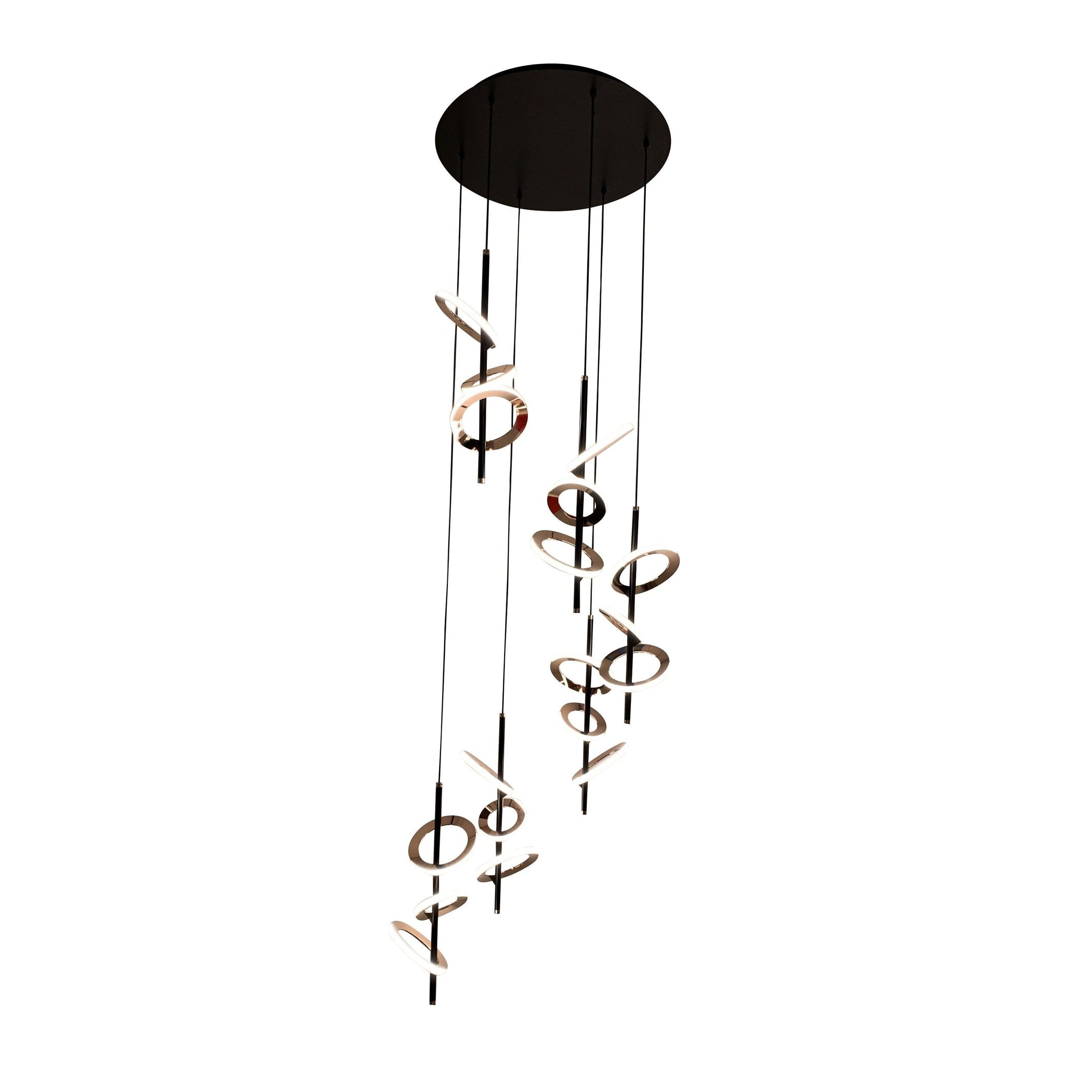 Abear Cluster LED Rings Pendant Chandelier - Italian Concept - Size