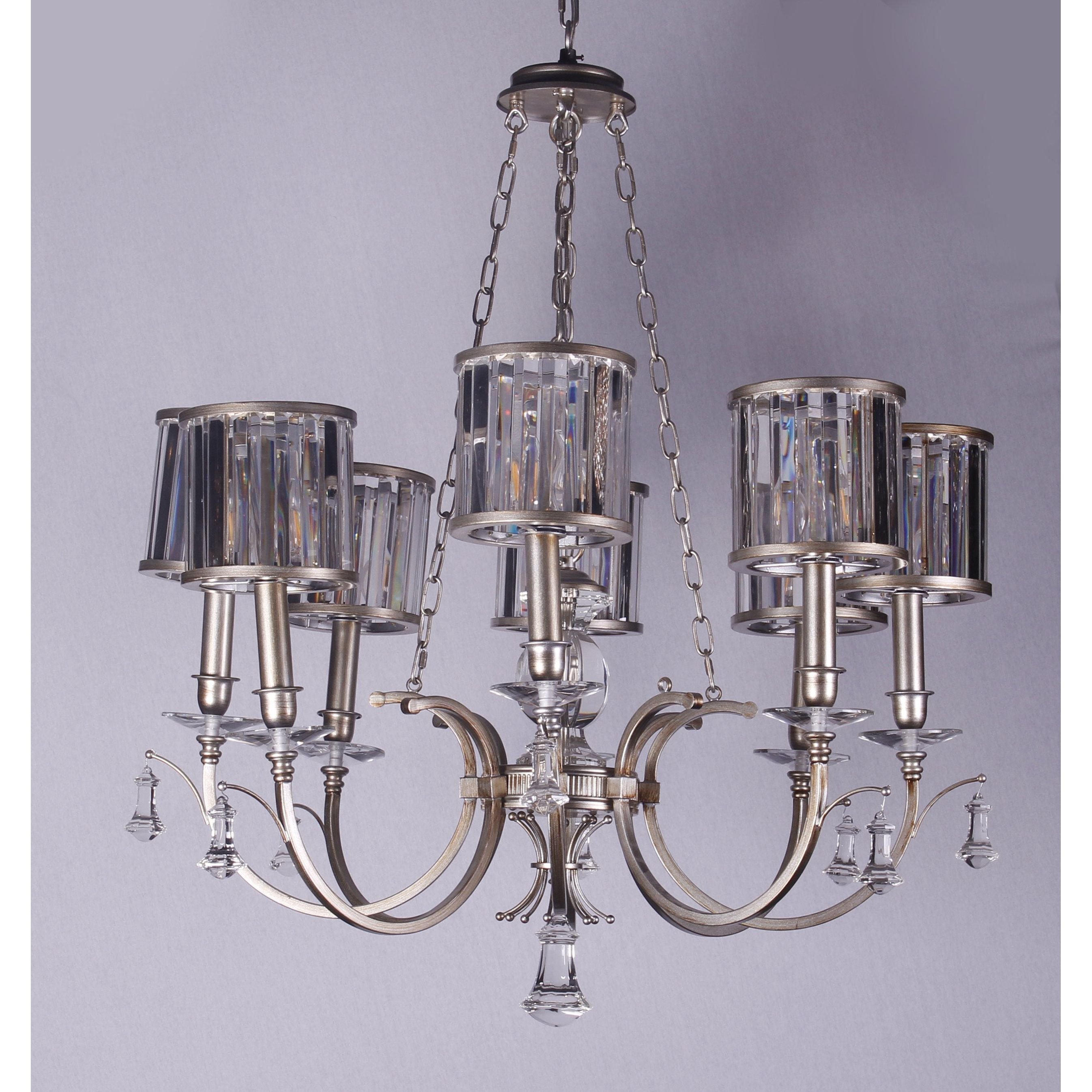 Opal Swisse 8-Light Crystal Shaded Chandelier - Italian Concept